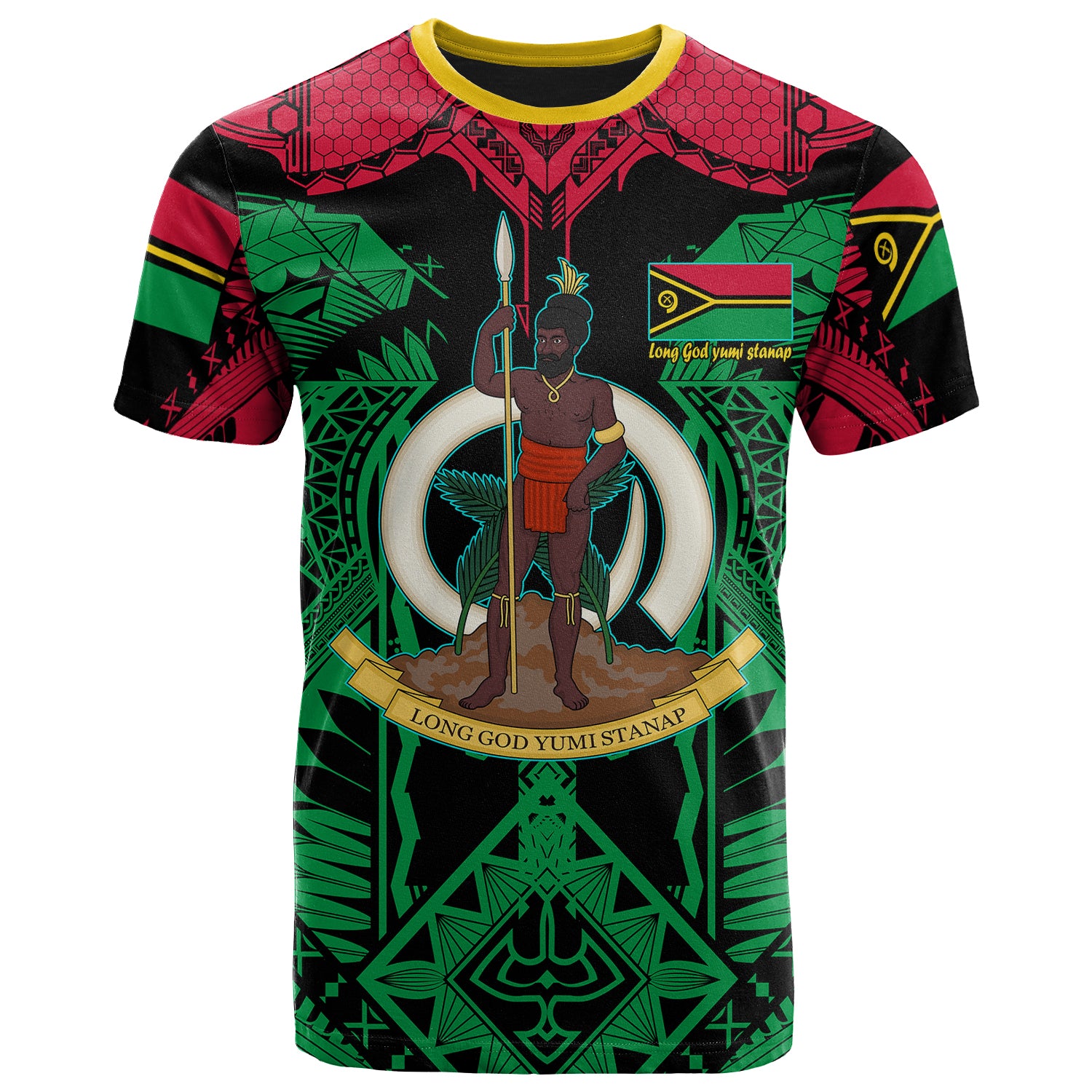 Vanuatu T Shirt Custom Vanuatu "Long God yumi stanap" Polynesian Pride T Shirt LT10 Black - Polynesian Pride