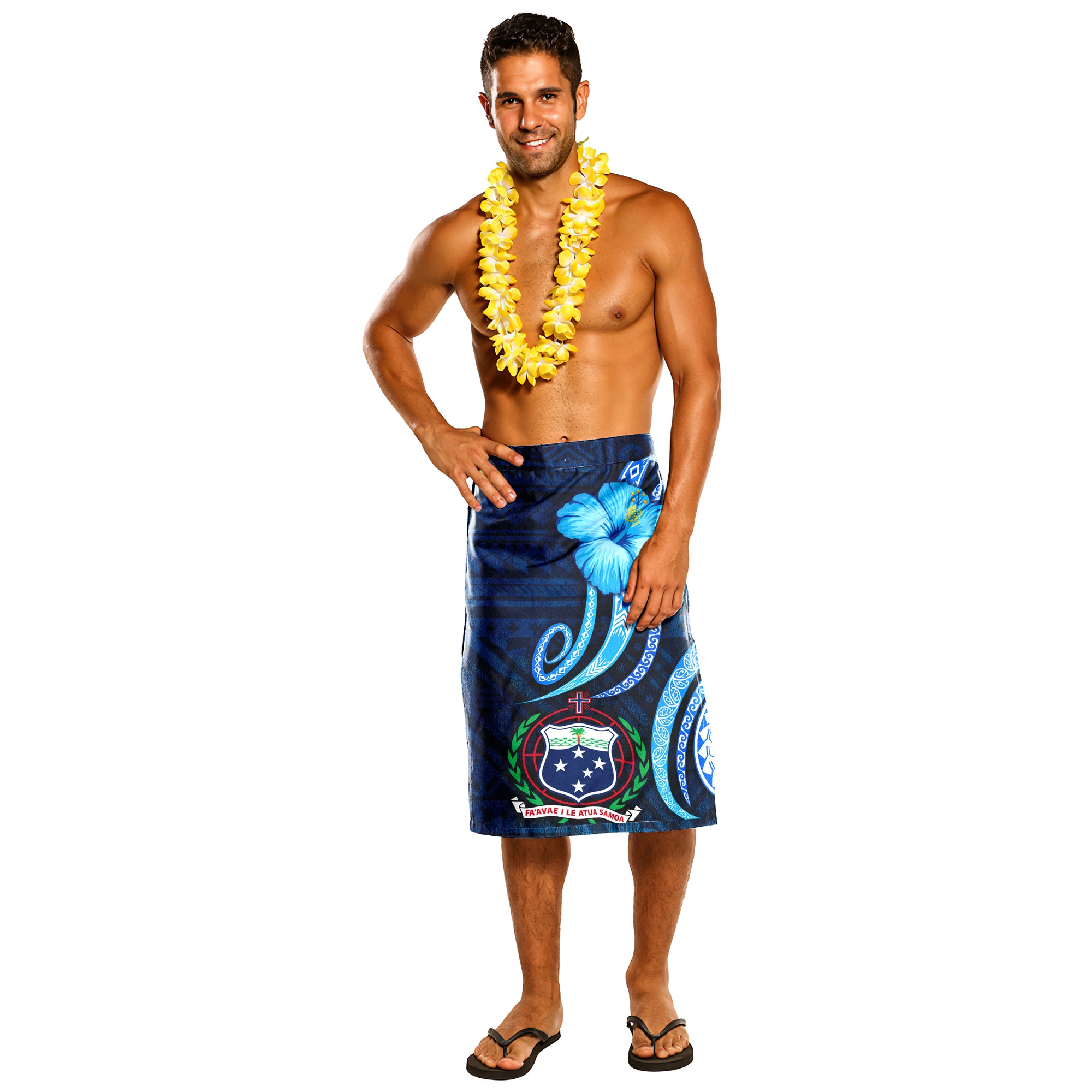 Samoa Polynesian Lavalava - Samoa Polynesian Lavalava 08 One Size Blue - Polynesian Pride