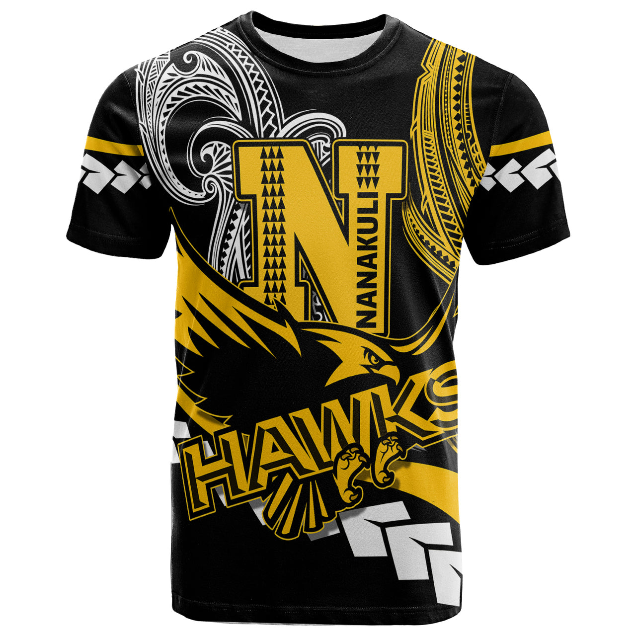 Hawaii Custom T Shirt Nanakuli High School Polynesian Tribal Pattern LT10 Yellow - Polynesian Pride