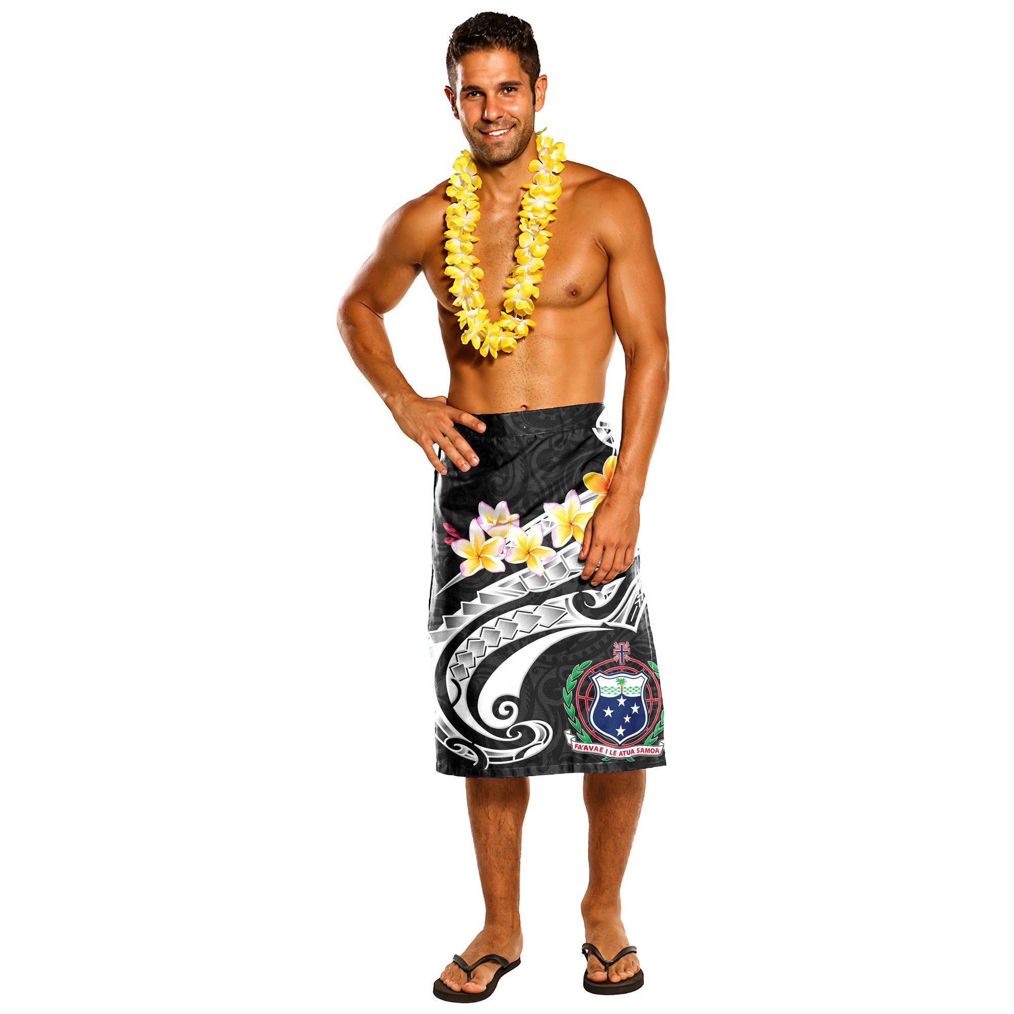 Samoa Polynesian Lavalava - Samoa Polynesian Lavalava (Black) 12 One Size Black - Polynesian Pride