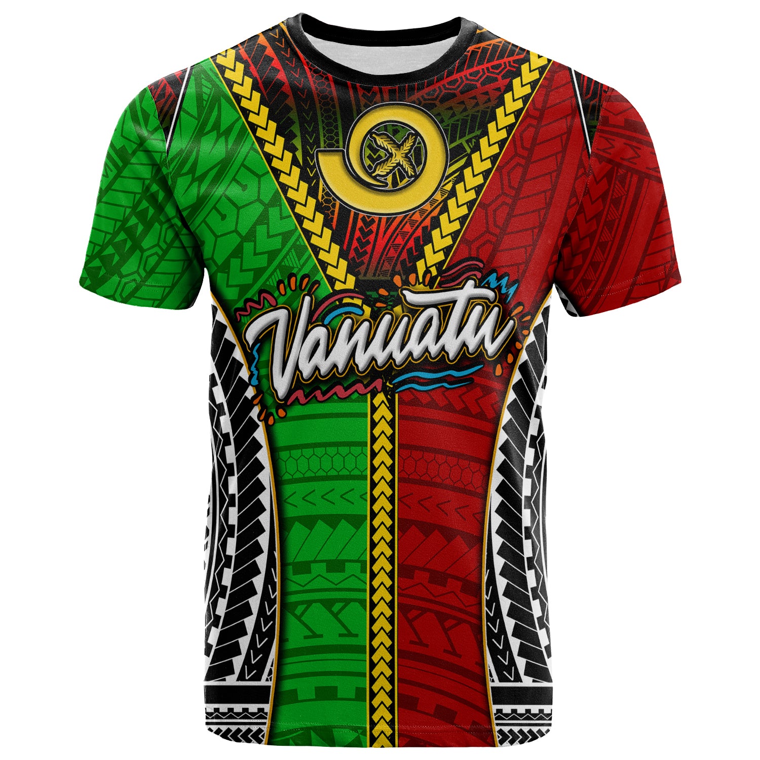 Vanuatu T Shirt Custom Vanuatu Independence Anniversary With Polynesian Patterns T Shirt LT10 Green - Polynesian Pride