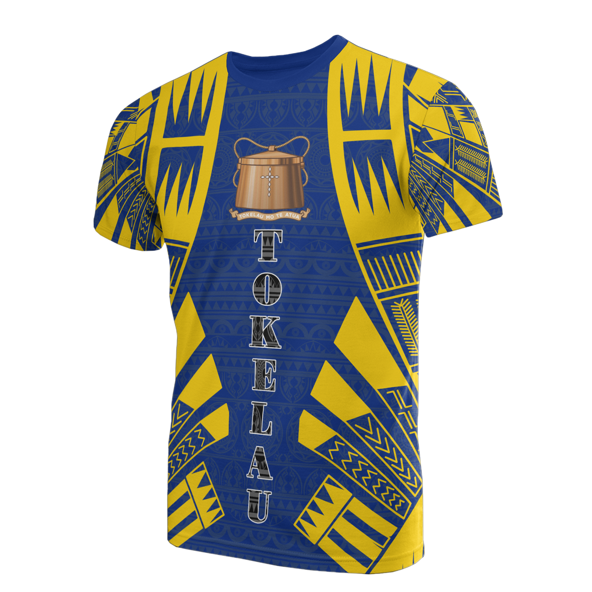 Tokelau T Shirt Tokelauan Coat of Arms Polynesian Tattoo Dark Blue Style Unisex Art - Polynesian Pride