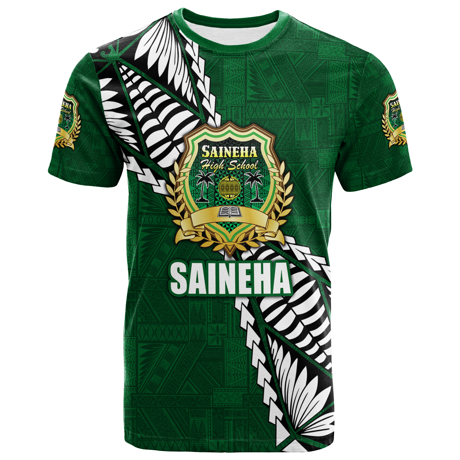 Tonga Saineha High School Tongan Patterns T Shirt LT12 Unisex Green - Polynesian Pride