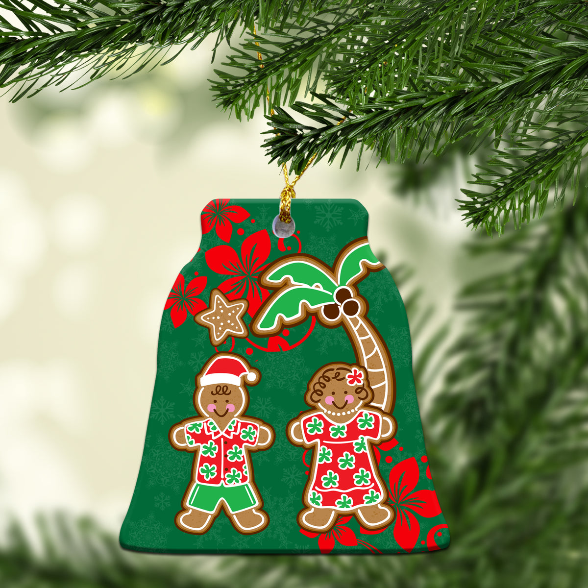 Hawaii Tropical Christmas Cookies Christmas Ornament - LT12 Bell Flake - Polynesian Pride