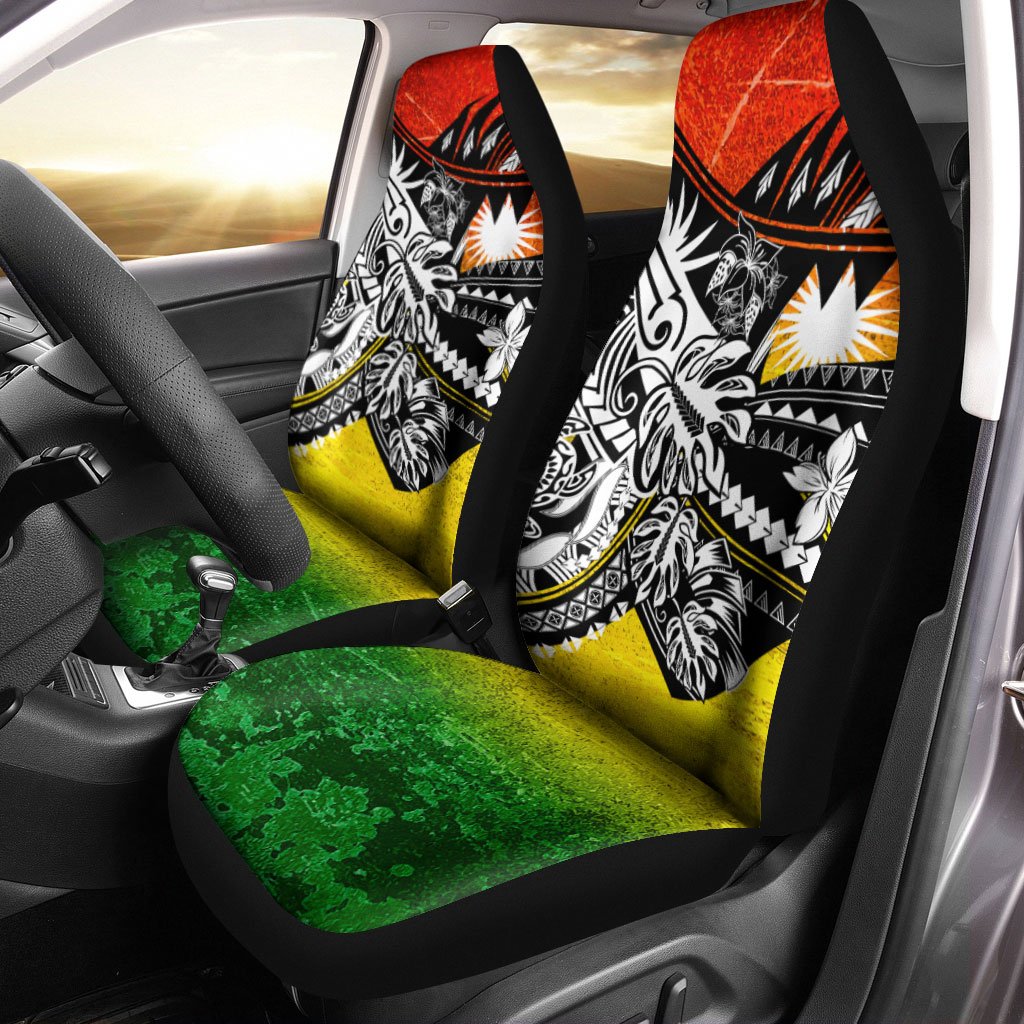 Marshall Islands Car Seat Cover - The Flow OF Ocean Reggae Color Universal Fit Reggae - Polynesian Pride