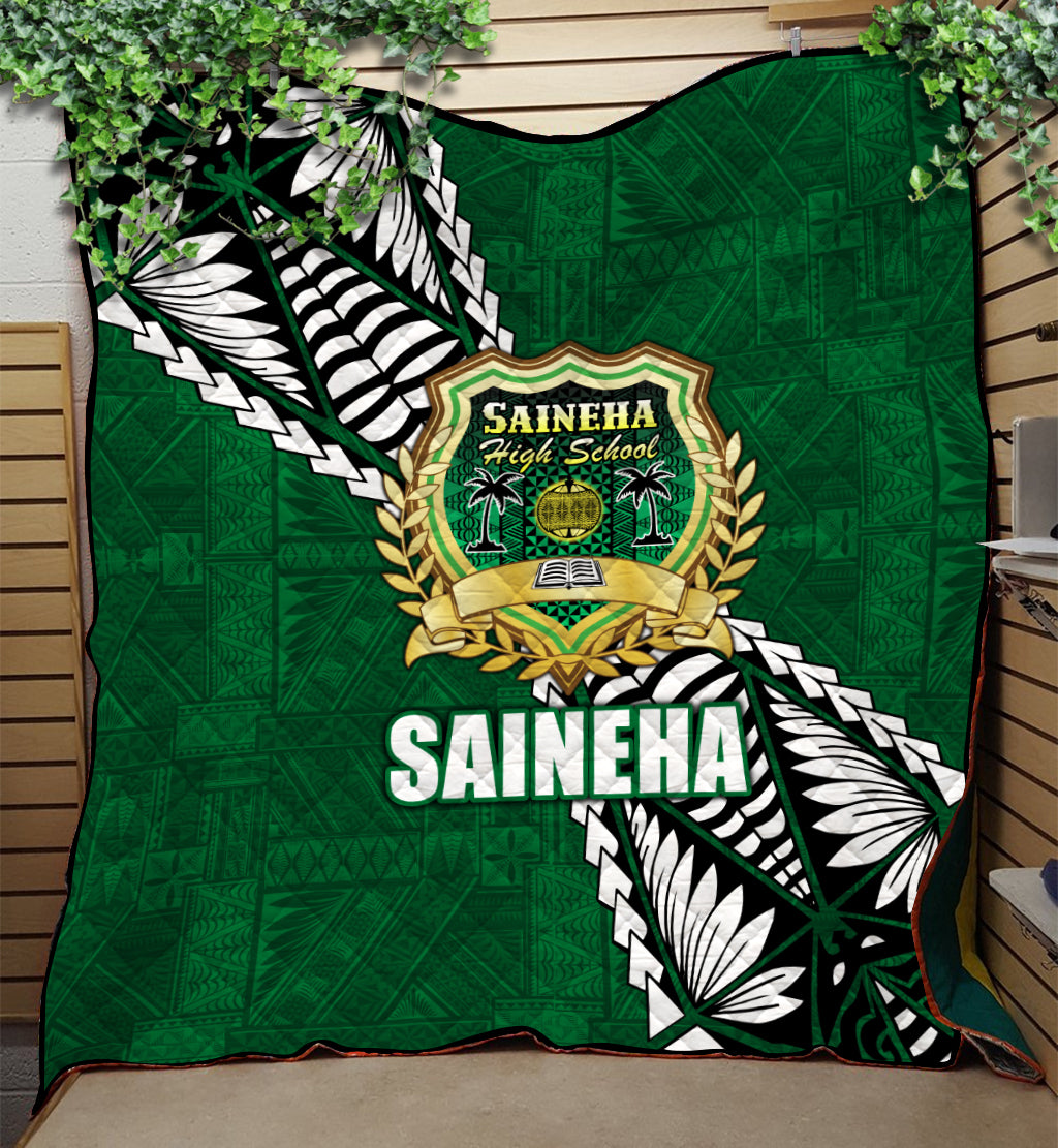 Tonga Saineha High School Tongan Patterns Quilt - LT12 Quilt Green - Polynesian Pride