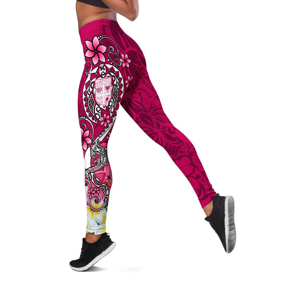 Fiji Legging - Turtle Plumeria (Pink) Pink - Polynesian Pride