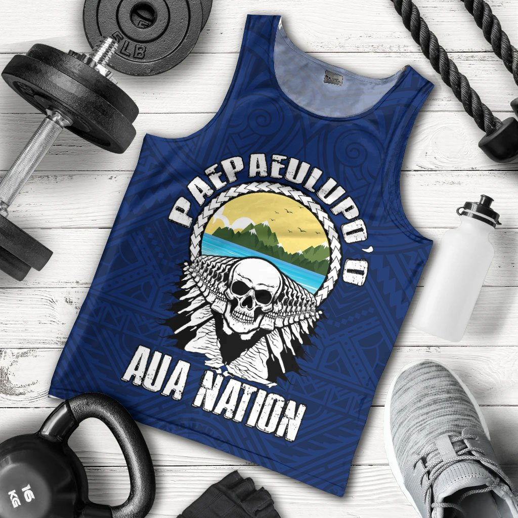 American Samoa Custom Personalised Men's Tank Top - Paepaeulupo'o Aua (Ver 2) Blue - Polynesian Pride