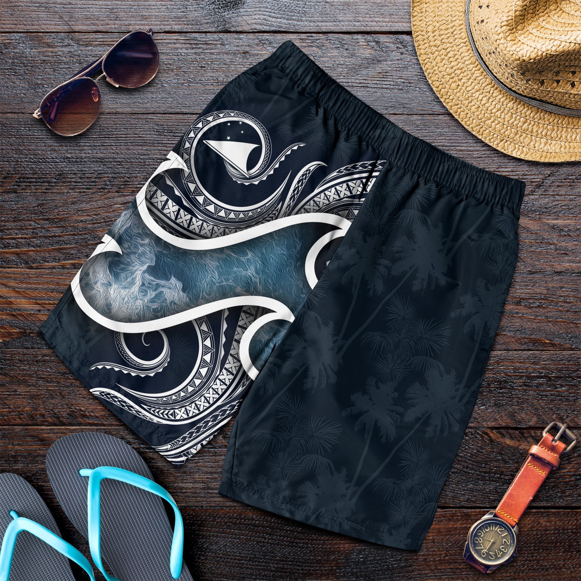 Tokelau Polynesian Men's Shorts - Ocean Style Blue - Polynesian Pride