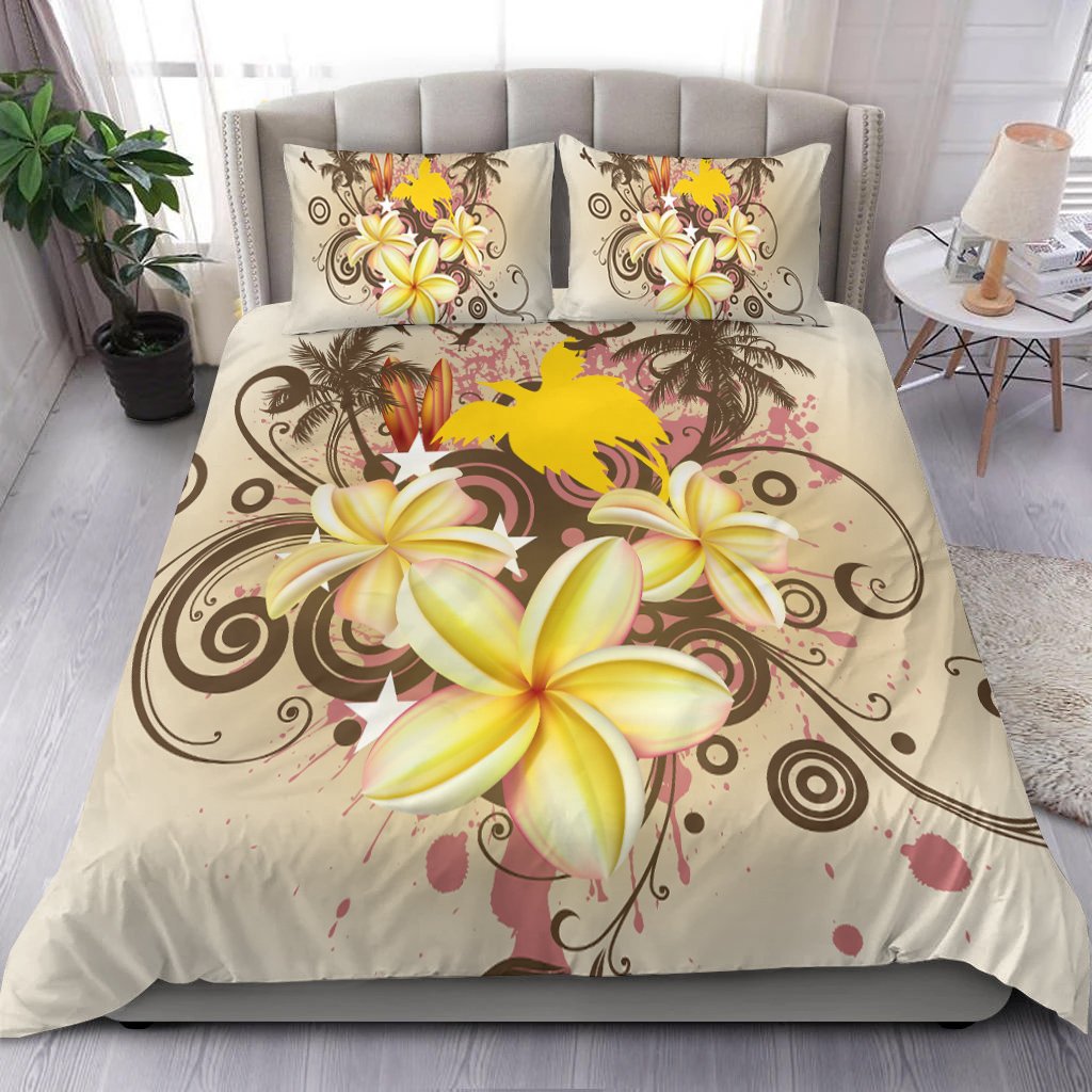 Papua New Guinea Polynesian Bedding Set - Summer Tropical White - Polynesian Pride