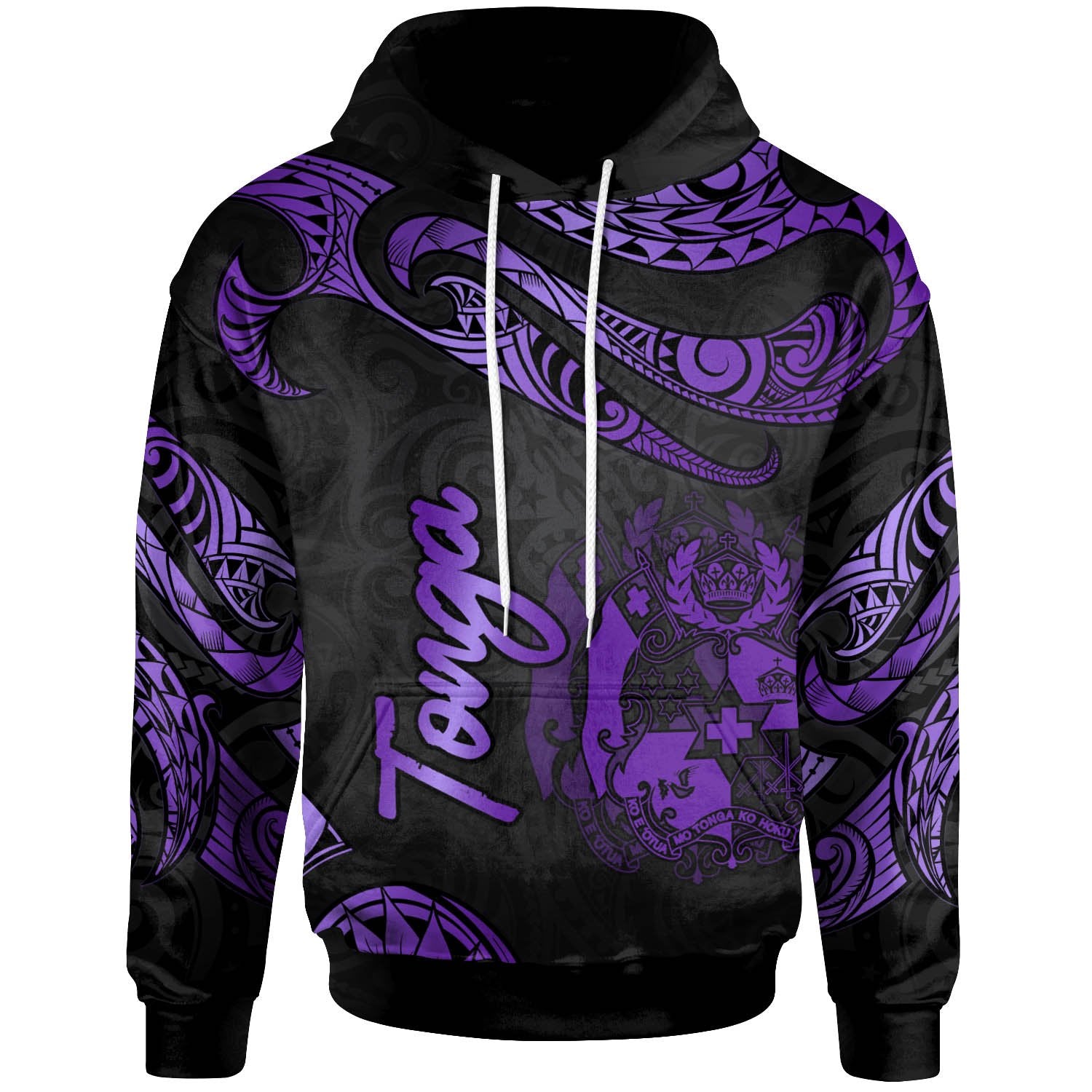 Tonga Hoodie Polynesian Tattoo Purple Version Unisex Purple - Polynesian Pride