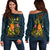 New Caledonia Polynesian Off Shoulder Sweater - Legend of New Caledonia (Blue) - Polynesian Pride