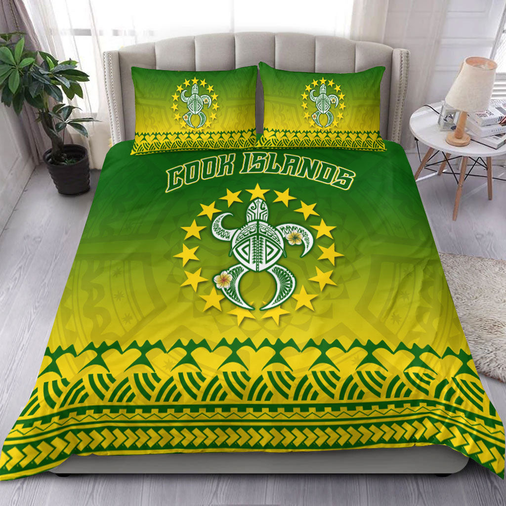 Cook Islands Turtle With Tribal Bedding Set - LT12 Green - Polynesian Pride