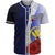 Hawaii Kanaka Maoli Polynesian Baseball Shirt - Coat Of Arm With Hibiscus Blue Unisex Blue - Polynesian Pride