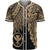 Hawaii Kanaka Maoli Polynesian Baseball Shirt - Tribal Wave Tattoo Gold Unisex Gold - Polynesian Pride