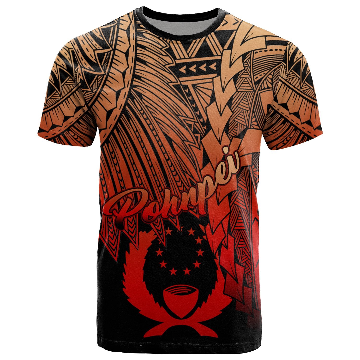 Pohnpei Polynesian T Shirt Tribal Wave Tattoo Red Ver 2 Unisex Red - Polynesian Pride