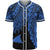 Tokelau Polynesian Baseball Shirt - Tribal Wave Tattoo Blue Unisex Blue - Polynesian Pride