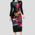 Samoa Hibiscus Polynesian Tribal Long Sleeves Dress - LT12 Women Black - Polynesian Pride