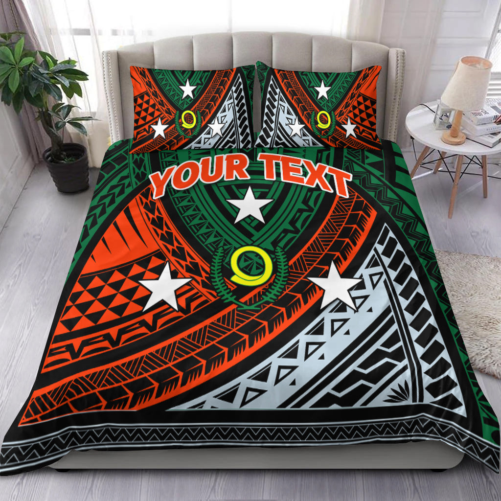 (Custom Personalised) Vanuatu Penama Province Tribal Pattern Bedding Set - LT12 Green - Polynesian Pride
