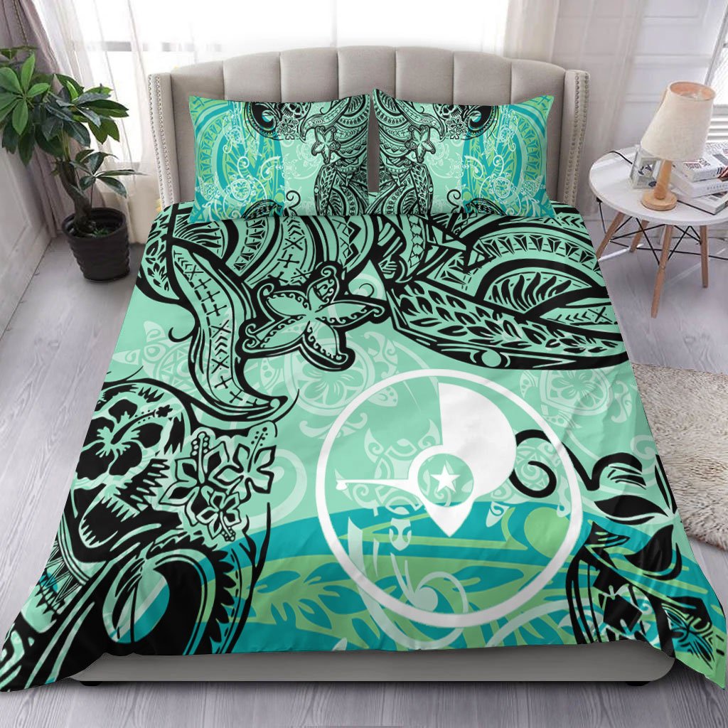 Yap Bedding Set - Vintage Floral Pattern Green Color Green - Polynesian Pride