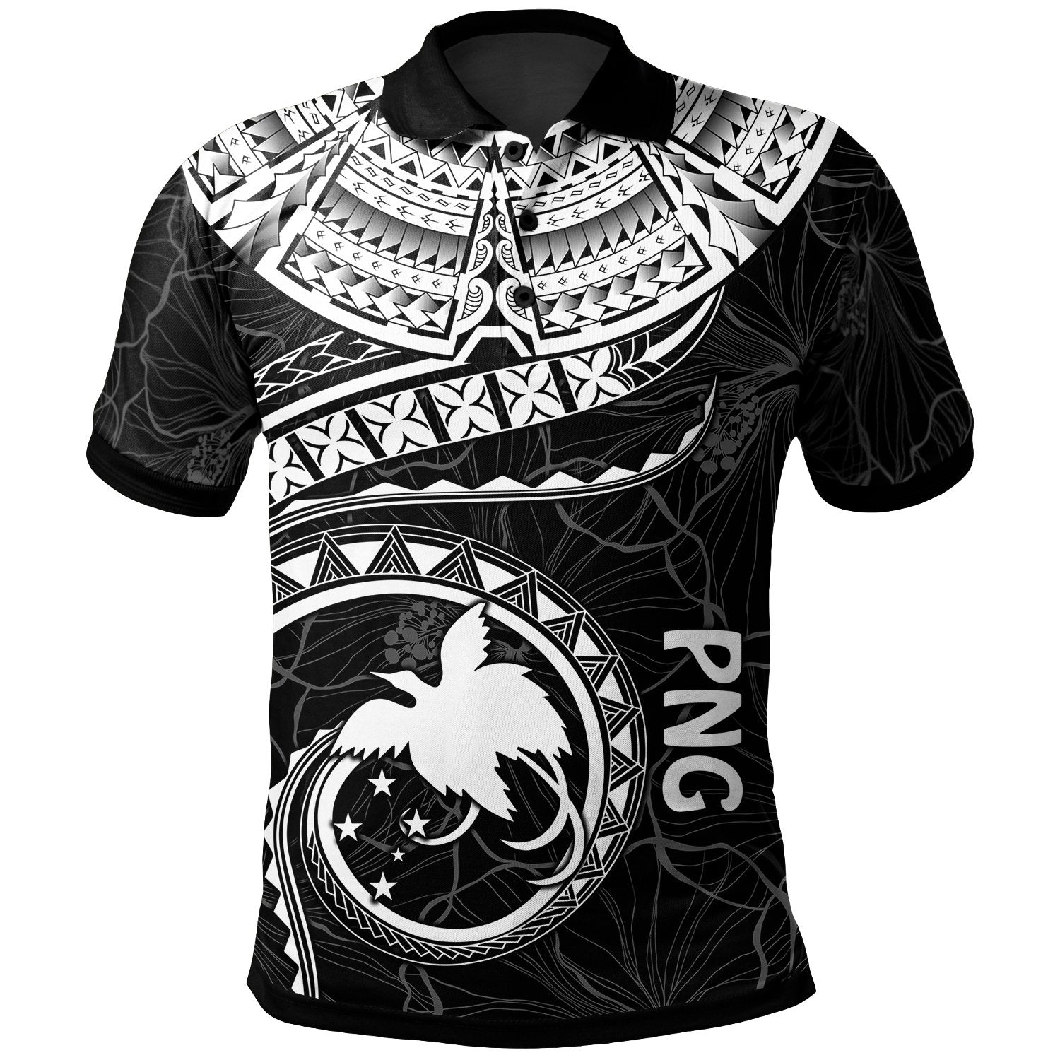 Papua New Guinea Polynesian Polo Shirt Papua New Guinea Waves (White) Unisex White - Polynesian Pride