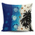 Hawaiian Sea Turtle Symbol Palm Pillow Covers One Size Blue - Polynesian Pride