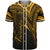 Vanuatu Baseball Shirt - Gold Color Cross Style Unisex Red - Polynesian Pride