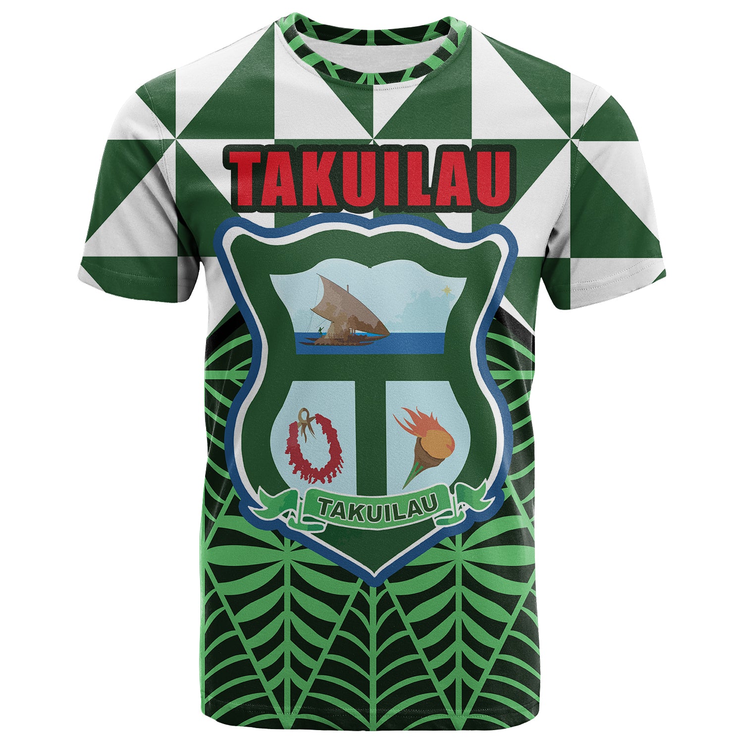 Takuilau College T Shirt Tongan Patterns LT20 Unisex Green - Polynesian Pride