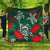 Hawaii Lehua Flowers Turtle Poly Premium Quilt - Ser Style - AH Green - Polynesian Pride