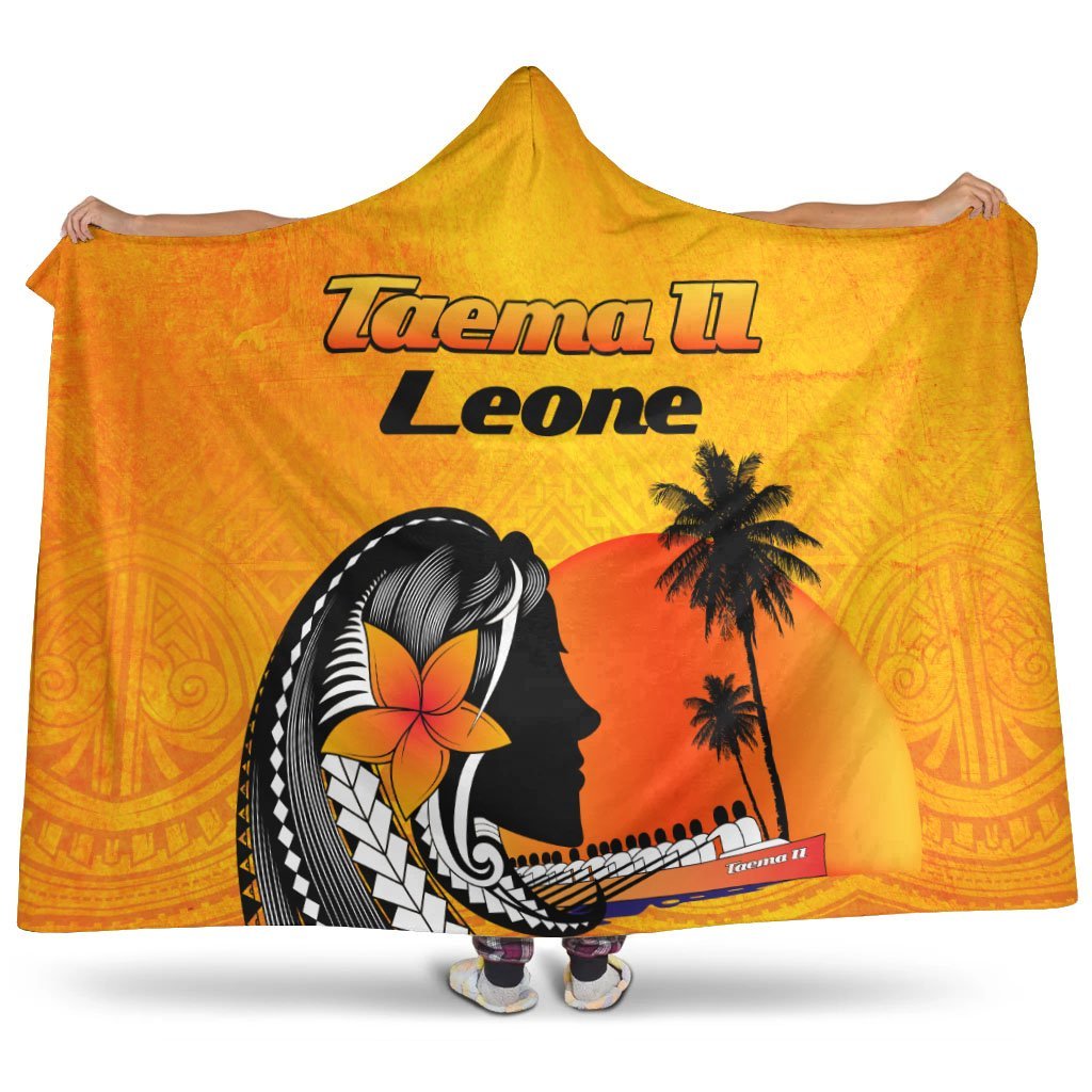 American Samoa Hooded Blankets - Taema II Leone Hooded Blanket Yellow - Polynesian Pride