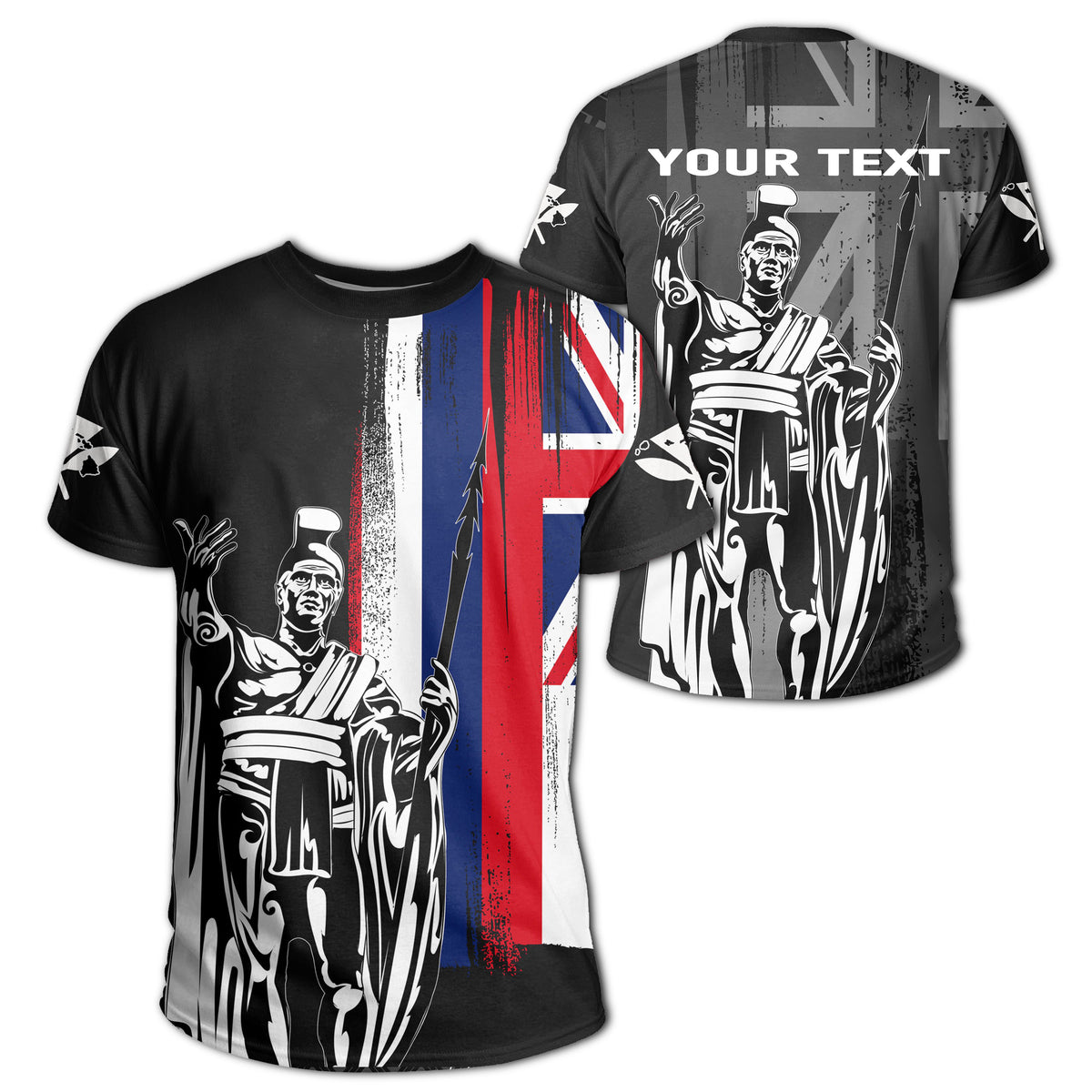Custom Hawaii King Flag T Shirt Black - Polynesian Pride