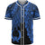 Pohnpei Polynesian Baseball Shirt - Tribal Wave Tattoo Blue Unisex Blue - Polynesian Pride