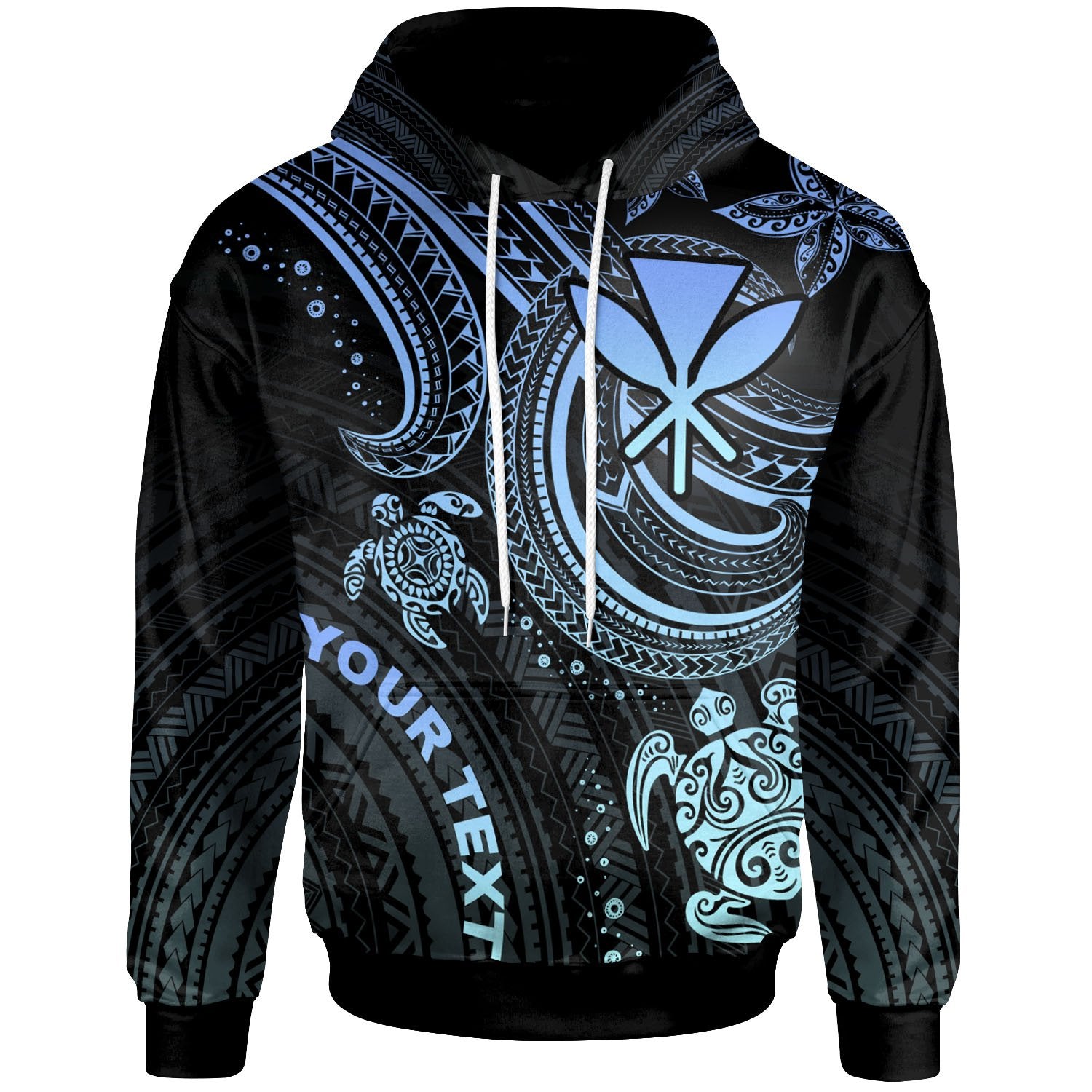 Hawaii Custom Hoodie Blue Turtle Unisex Blue - Polynesian Pride