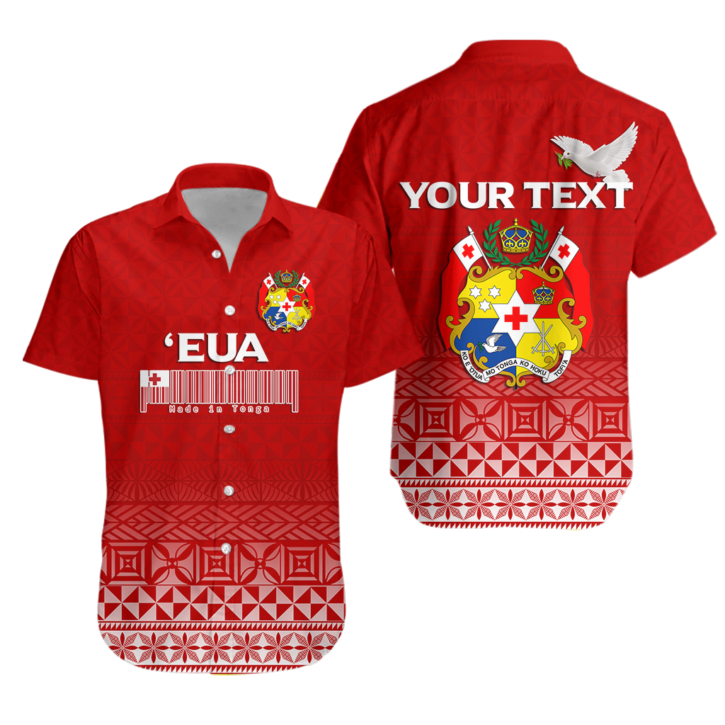 (Custom Personalised) Tonga Eua Hawaiian Shirt - Tongan Pattern - LT12 Unisex Red - Polynesian Pride