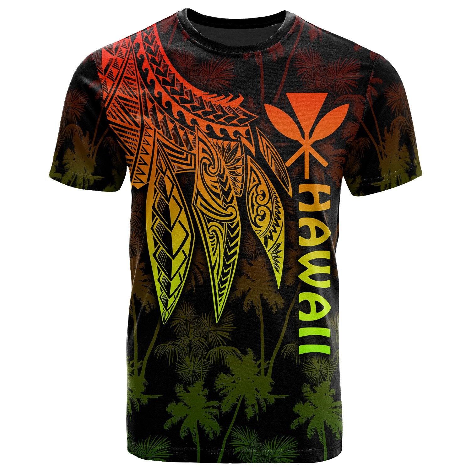 Polynesian Hawaii Kanaka Maoli T shirt Polynesian Wings (Reggae) Unisex Reggae - Polynesian Pride