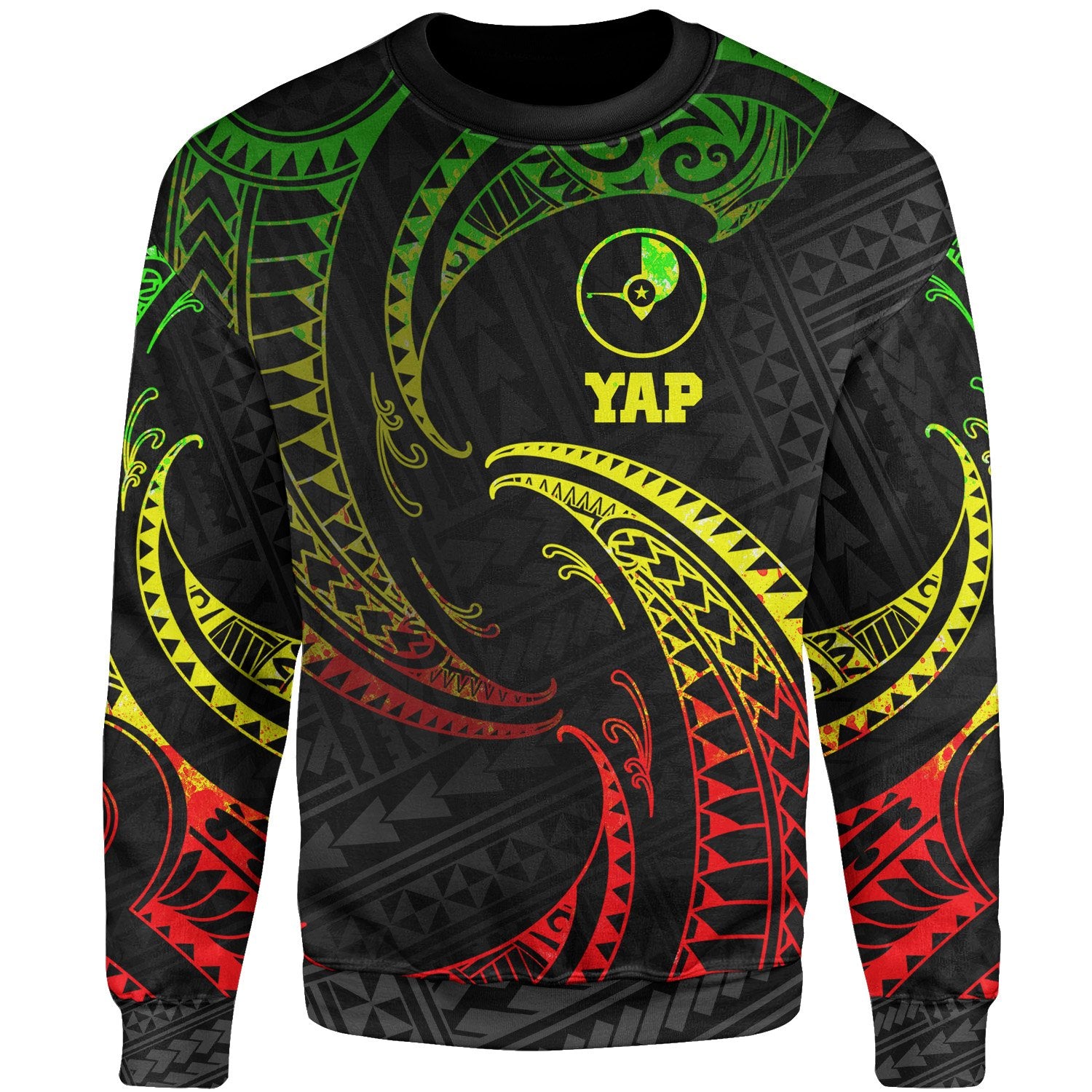 Yap Polynesian Sweater - Reggae Tribal Wave Unisex Reggae - Polynesian Pride