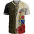 Cook Islands Polynesian Baseball Shirt - Coat Of Arm With Hibiscus Gold Unisex Gold - Polynesian Pride