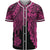 New Caledonia Polynesian Baseball Shirt - Tribal Wave Tattoo Pink Unisex Pink - Polynesian Pride