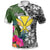 Hawaii Polo Shirt White Turtle Plumeria Banana Leaf Unisex White - Polynesian Pride