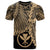 Hawaii Polynesian T Shirt Tribal Wave Tattoo Gold Unisex Gold - Polynesian Pride