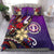 Northern Mariana Bedding Set - Tribal Flower With Special Turtles Purple Color Purple - Polynesian Pride