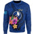 Yap Polynesian Sweater - Floral With Seal Blue Unisex Blue - Polynesian Pride