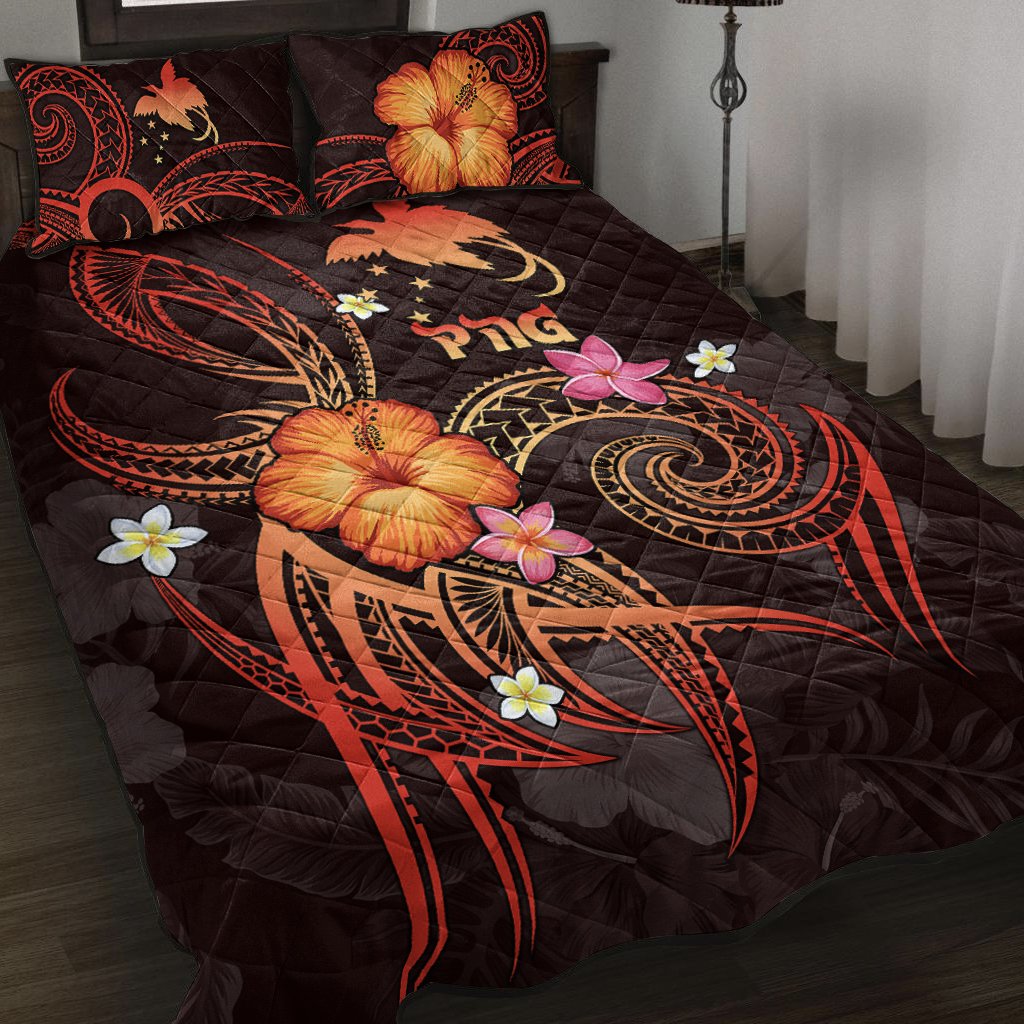 Papua New Guinea Polynesian Quilt Bed Set - Legend of Papua New Guinea (Red) Red - Polynesian Pride