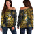 Nauru Women's Off Shoulder Sweaters - Abstract Style Black - Polynesian Pride