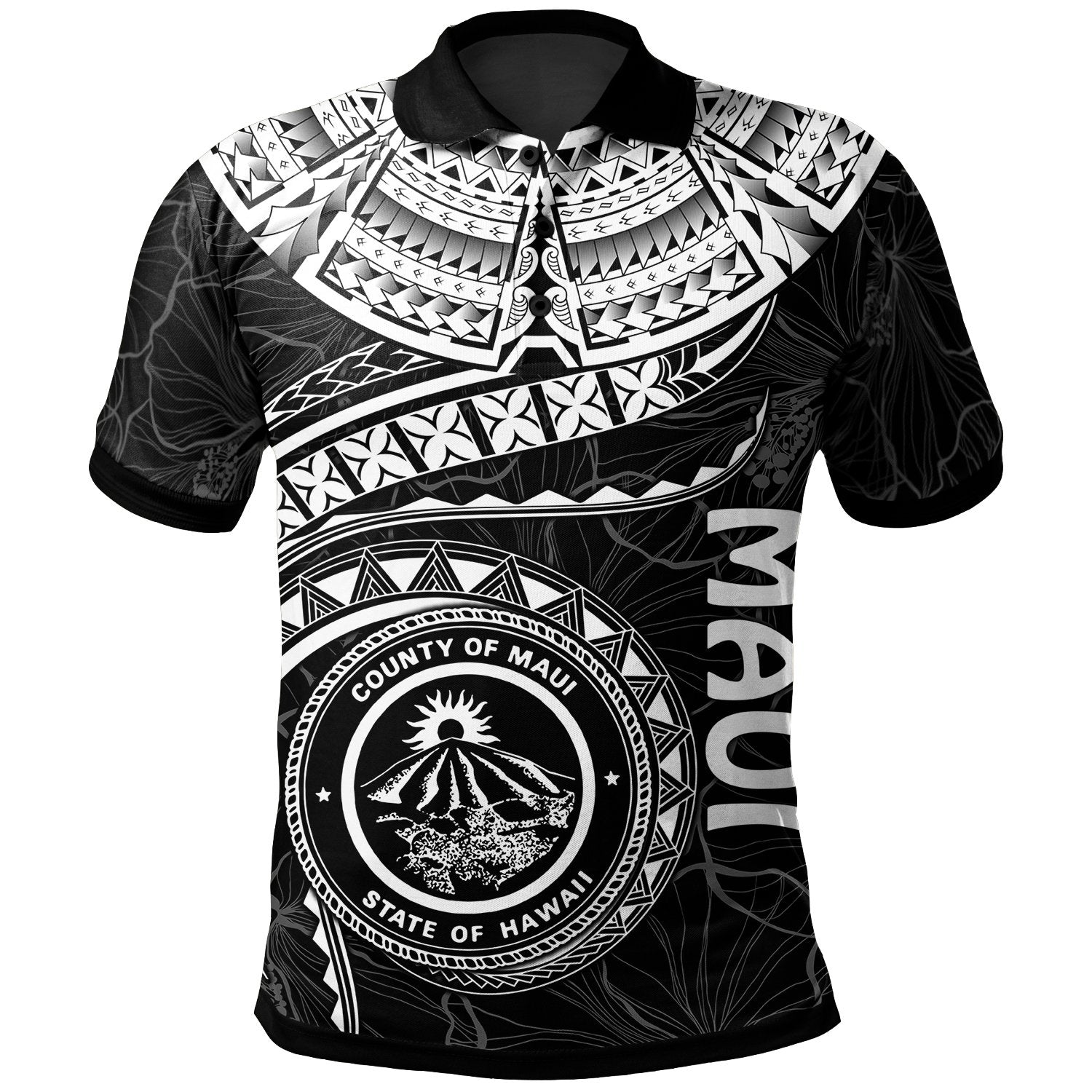 Polynesian Hawaii Polo Shirt Maui Polynesian Waves (White) Unisex White - Polynesian Pride