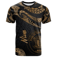 Niue Polynesian T Shirt Poly Tattoo Gold Version Art - Polynesian Pride