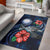 Marshall Islands Polynesian Area Rug - Blue Turtle Hibiscus Blue - Polynesian Pride