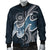 Polynesian Hawaii Men's Bomber Jacket - Ocean Style (Coat of Arms) Black - Polynesian Pride