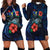 Cook Islands Polynesian Hoodie Dress - Blue Turtle Hibiscus Blue - Polynesian Pride