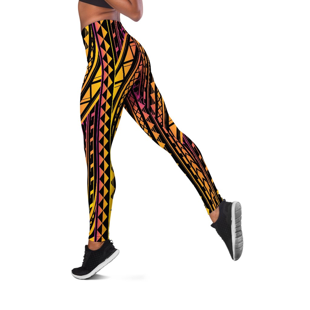 Federated States of Micronesia Leggings - Special Polynesian Ornaments Black - Polynesian Pride